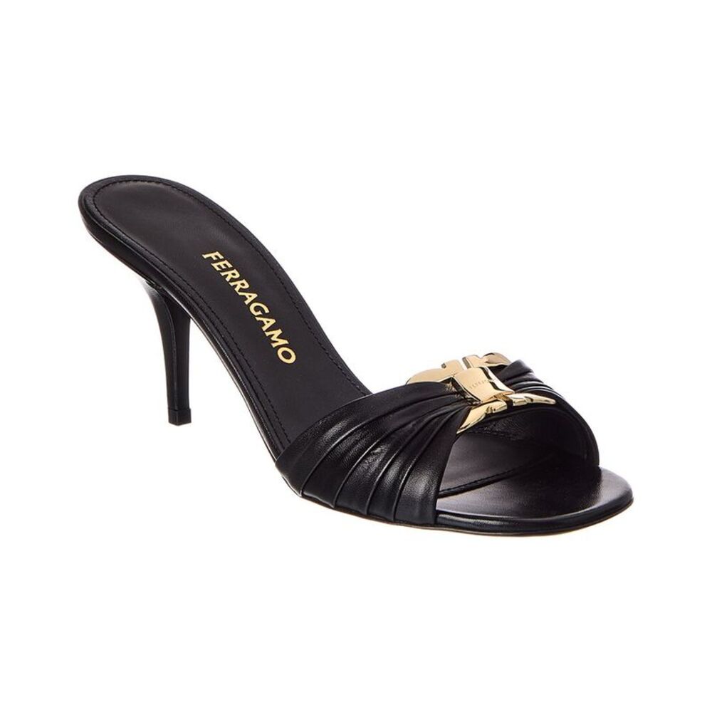 Ferragamo Witty Leather Sandal, Black